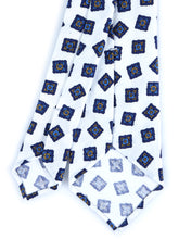 SATURNIA unlined white tailored tie in linen/silk